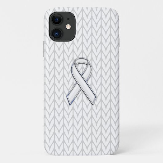 クロムオンホワイトニットリボン認識度 Case-Mate iPhoneケース (裏面)