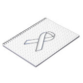 クロムオンホワイト編み物リボン認識度プリント ノートブック (左側)