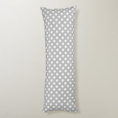 クロムグレーの背景の白い水玉模様 ボディピロー (裏面 (縦))