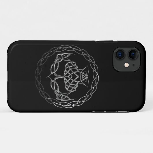 クロムケルト結び目模様のアザミ Case-Mate iPhoneケース (裏面(横))