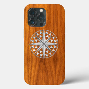 クロムコ航海のンパスオンチークヴェネアプリント iPhone 13 PROケース