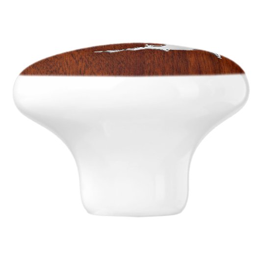 クロムシャーク航海のオンマホガニーグレインプリント セラミックノブ (側面)