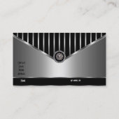 クロムシルバーブラックストライプクエレガントラス 名刺 (裏面)