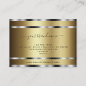 クロムシルバー金ゴールドによる高貴な濃いストライプ効果 名刺 (裏面)