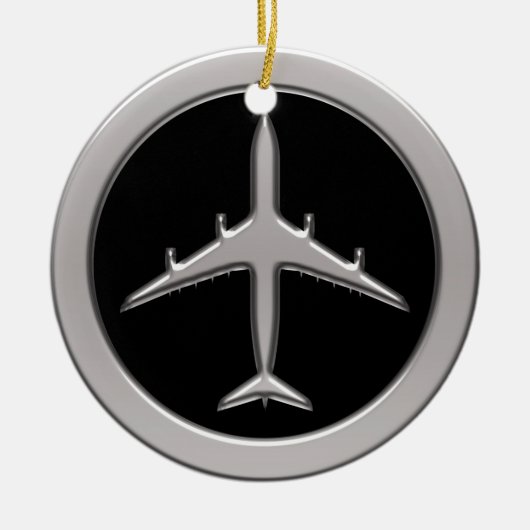 クロムジェット機 セラミックオーナメント (正面)