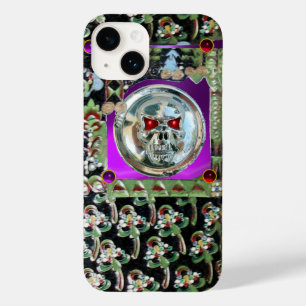 クロムスカル黒緑赤紫色ジェムストーン Case-Mate iPhone 14ケース
