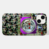 クロムスカル黒緑赤紫色ジェムストーン Case-Mate iPhoneケース (裏面 (横))