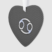 クロムスタイルがん〔占星術の〕十二宮図標識炭素繊維プリント オーナメント (正面)