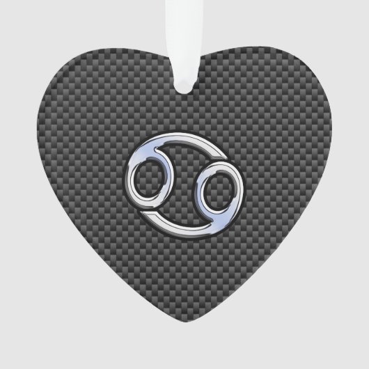 クロムスタイルがん〔占星術の〕十二宮図標識炭素繊維プリント オーナメント (正面)