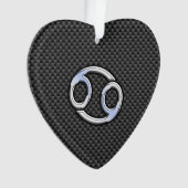 クロムスタイルがん〔占星術の〕十二宮図標識炭素繊維プリント オーナメント (正面)