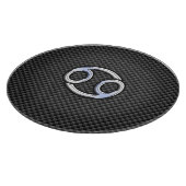 クロムスタイルがん〔占星術の〕十二宮図標識炭素繊維プリント カッティングボード (角)