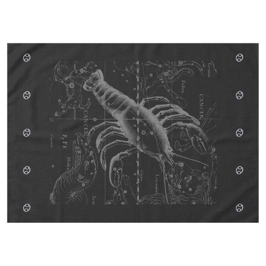 クロムスタイルがん〔占星術の〕十二宮図Hevelius 1690サイン テーブルクロス (正面(横))