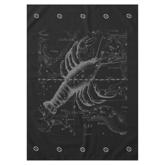 クロムスタイルがん〔占星術の〕十二宮図Hevelius 1690サイン テーブルクロス (正面)