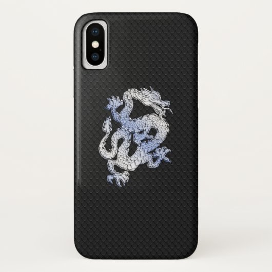 クロムスタイルのドラゴンの黒のスネークスキンのプリント Case-Mate iPhoneケース (裏面)