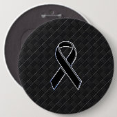 クロムスタイルの黒のリボンの認識度の装飾 缶バッジ (正面&裏面)