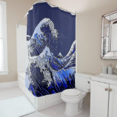 クロムスタイルのHokusaiの素晴らしい波 シャワーカーテン (インサイチュ)