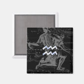 クロムスタイルアクエリアス〔占星術の〕十二宮図シンボルon Hevelius マグネット (正面/裏面)