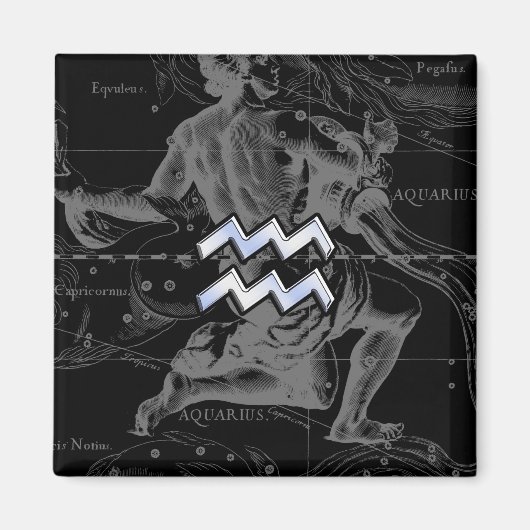 クロムスタイルアクエリアス〔占星術の〕十二宮図シンボルon Hevelius マグネット (正面)