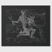 クロムスタイルアクエリアス〔占星術の〕十二宮図シンボルon Hevelius ラッピングペーパー (フラット)