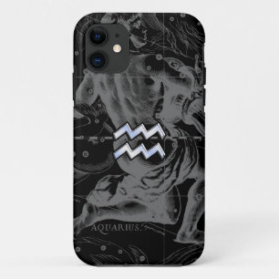 クロムスタイルアクエリアス〔占星術の〕十二宮図シンボルon Hevelius iPhone 11 ケース