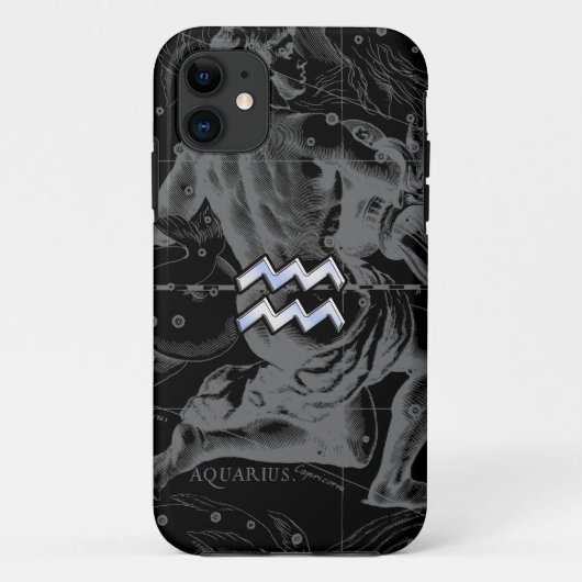 クロムスタイルアクエリアス〔占星術の〕十二宮図シンボルon Hevelius Case-Mate iPhoneケース (裏面)