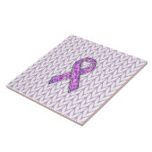 クロムスタイルクリスタルピンクリボン認識度ニット タイル (側面)