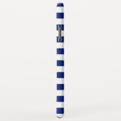 クロムスタイルコンパスオンネイビーブルーストライプズ Case-Mate iPhoneケース (裏面/右)