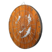 クロムスタイルダイバーとチーク板のサメ ダーツボード (正面右)