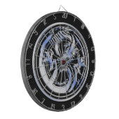 クロムスタイルドラゴンバッジの炭素繊維プリント ダーツボード (正面左)