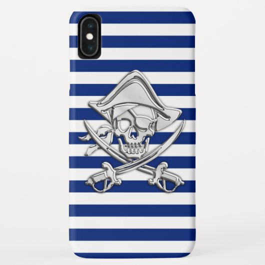 クロムスタイルパイレートオン航海のストライプ Case-Mate iPhoneケース (裏面)