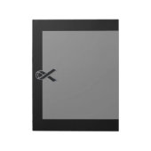 クロムスタイルブラックリボン認識度オンブラック ノートパッド (回転)