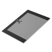 クロムスタイルブラックリボン認識度オンブラック ノートパッド (アングル)