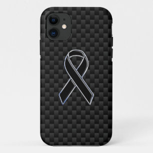 クロムスタイルブラックリボン認識度炭素繊維 iPhone 11 ケース