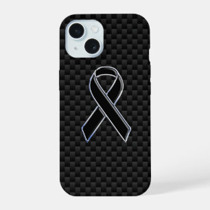クロムスタイルブラックリボン認識度炭素繊維 iPhone 15ケース