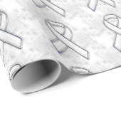 クロムスタイルホワイトリボン認識度 千鳥格子の ラッピングペーパー (ロールコーナー)