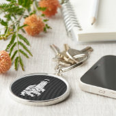 クロムスタイルライトハウスオンカーボンファイバーデコール キーホルダー (側面)