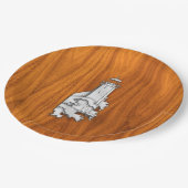 クロムスタイルライトハウスオンチークウッドデコール ペーパープレート (アングル)