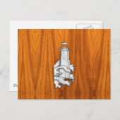 クロムスタイルライトハウスオンチークウッドデコール ポストカード (正面/裏面)