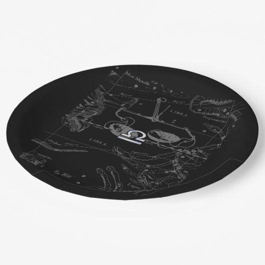 クロムスタイルリブラ〔占星術の〕十二宮図サインオンヘベリウス ペーパープレート (アングル)