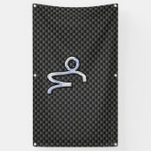 クロムスタイル山羊座の炭素繊維上の記号 横断幕 (縦)