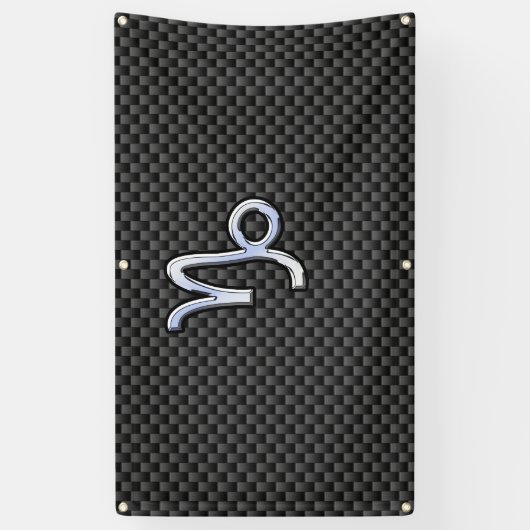 クロムスタイル山羊座の炭素繊維上の記号 横断幕 (縦)