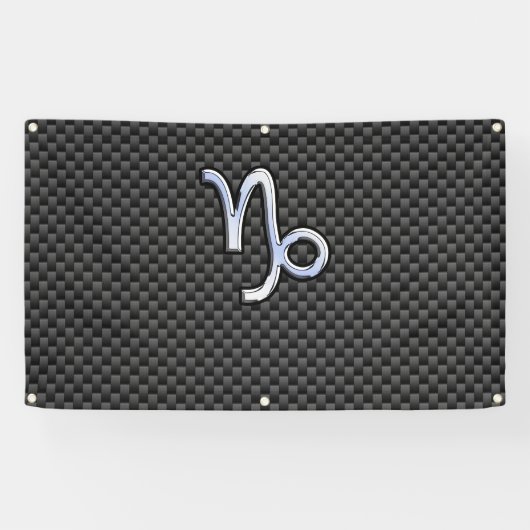 クロムスタイル山羊座の炭素繊維上の記号 横断幕 (横)