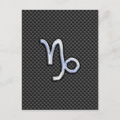 クロムスタイル山羊座〔占星術の〕十二宮図サインオンカーボンファイバー ポストカード (正面)