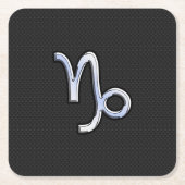 クロムスタイル山羊座〔占星術の〕十二宮図サインオンスネークスタイル スクエアペーパーコースター (正面)