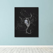 クロムスタイル蠍座〔占星術の〕十二宮図シンボルon Hevelius キャンバスプリント (インサイチュ (ウッドフロア))