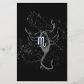 クロムスタイル蠍座〔占星術の〕十二宮図シンボルon Hevelius 便箋 (正面)