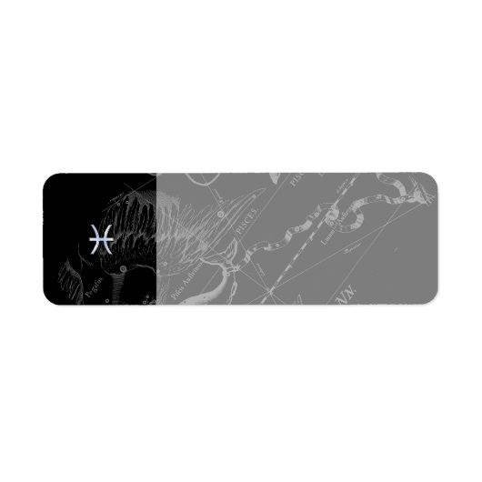 クロムスタイル魚座〔占星術の〕十二宮図シンボルオンヘベリウス ラベル (正面)