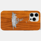 クロムスタイル魚釣りボートオンチークウッドデコール Case-Mate iPhoneケース (裏面 (横))