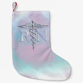 クロムスタイルRNのケリュケイオンの医学の母真珠の一見 スモールクリスマスストッキング (正面)