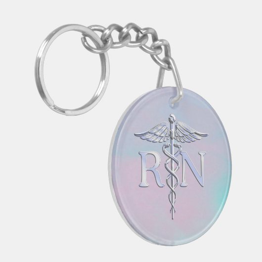 クロムスタイルRNカドゥセウスメディカルマザーパールルック キーホルダー (正面左)